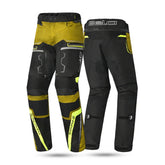 BELA Watson Têxtil Moto Calça Preto Castanho Amarelo Branco